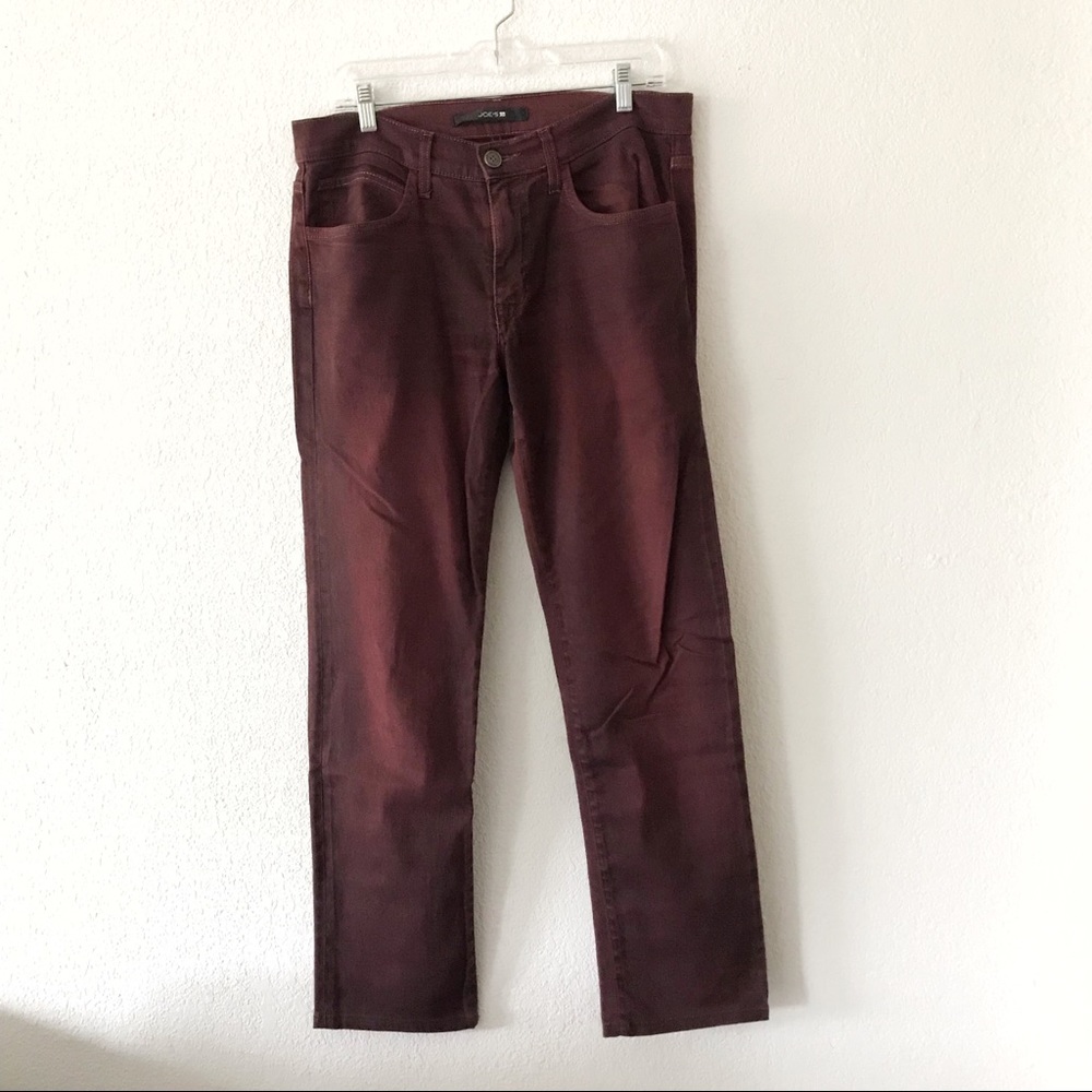 Men’s burgundy Joe’s jeans in excellent condition